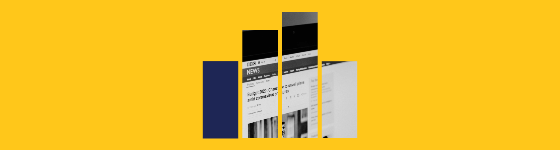 Online newspaper with coronavirus headline