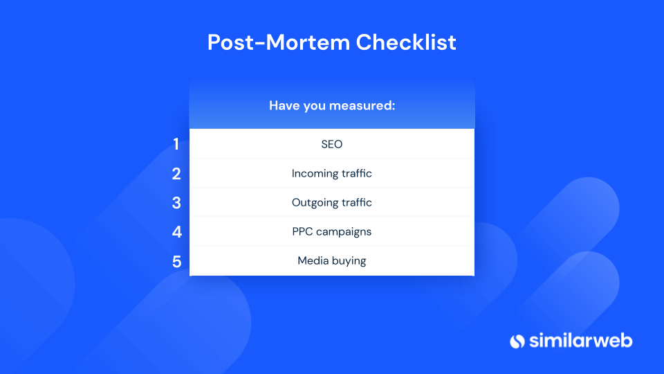 digital marketer post mortem checklist
