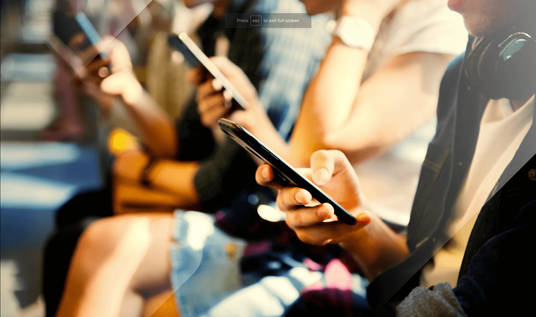 SEO Content cover with neck down image of 4 people on their phones