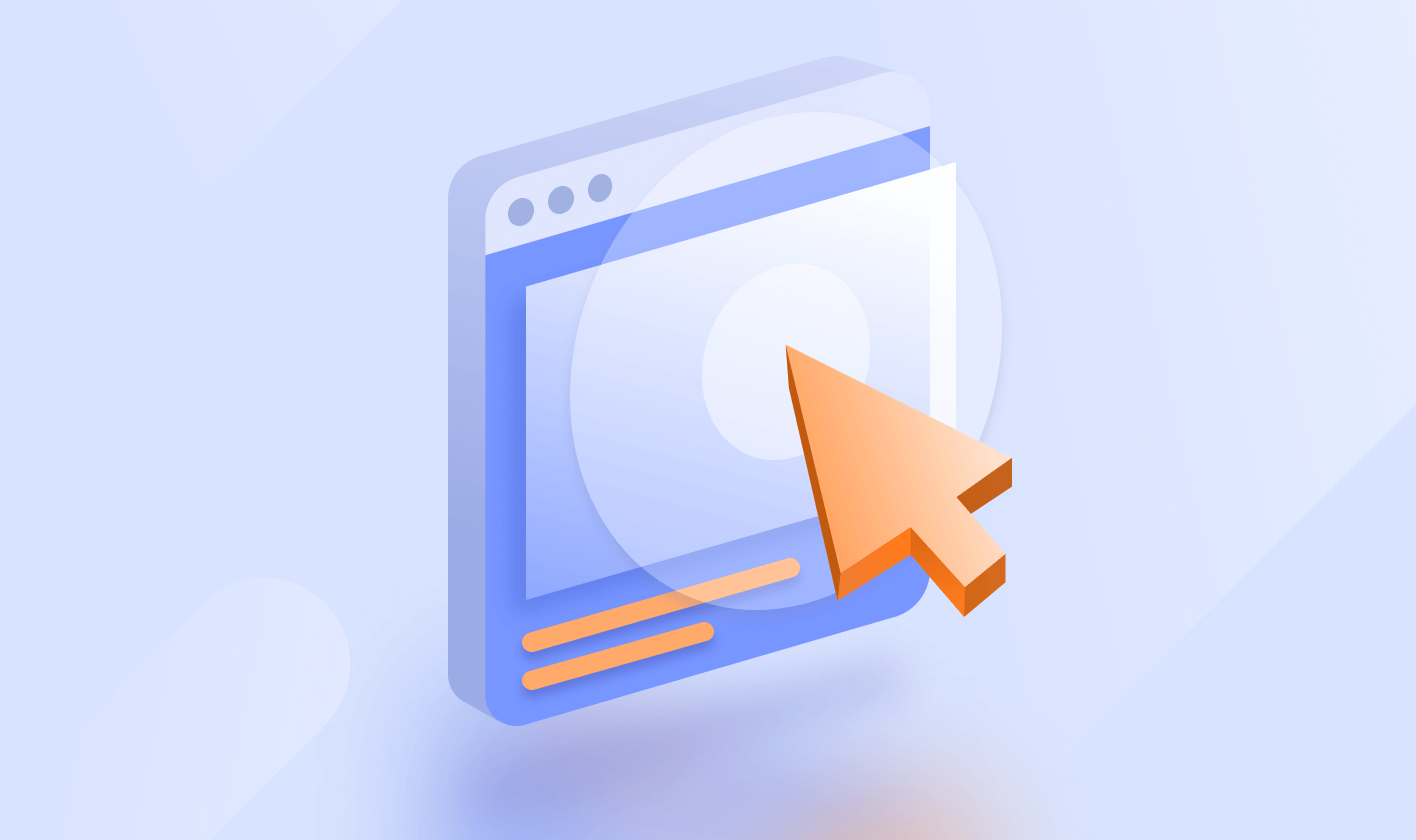 Illustration of mouse clicking on a browser window