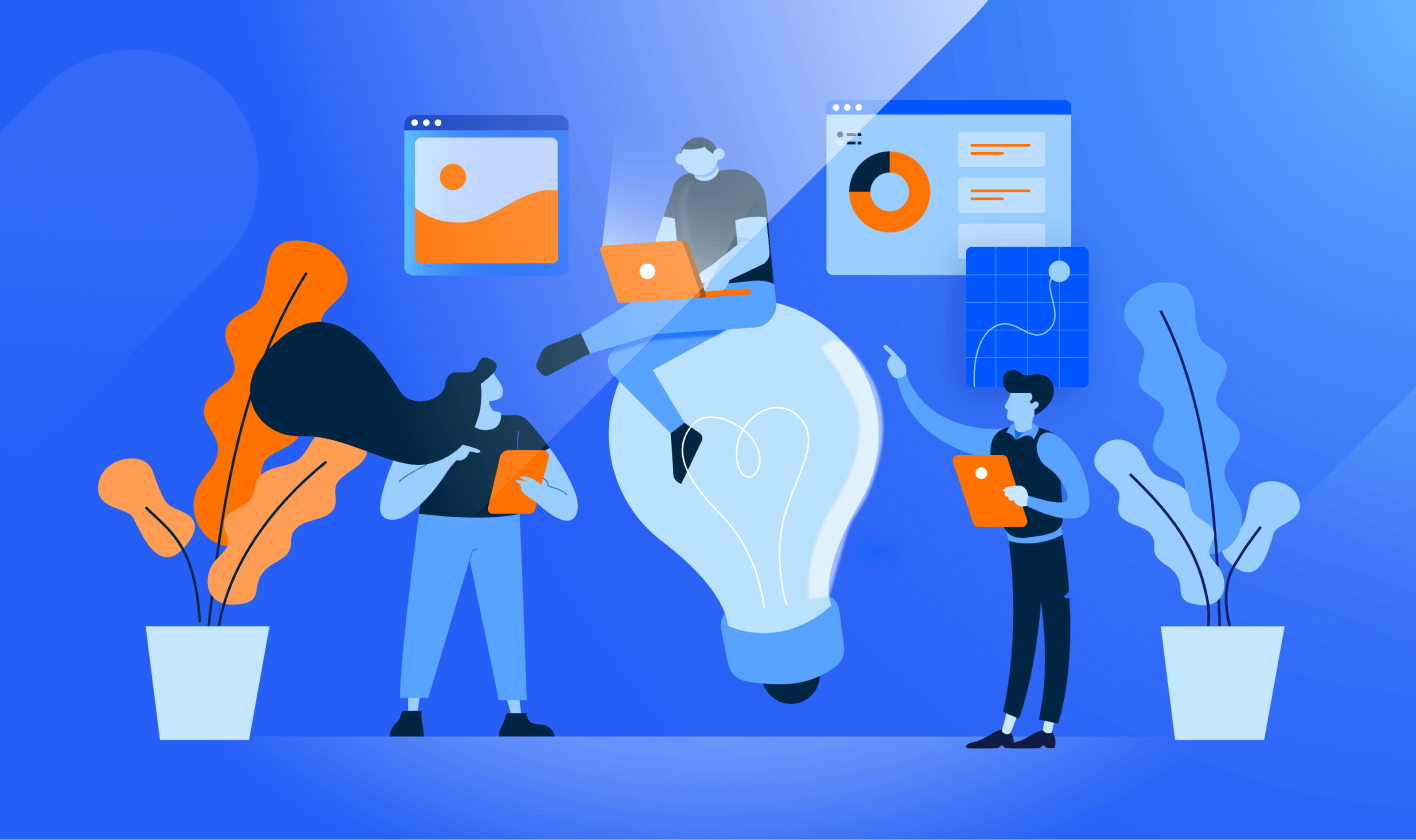 Illustration of stakeholders executing different marketing tactics