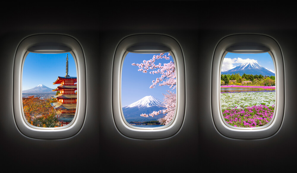 Fuji,Mountain,In,Autumn,And,Spring,Season,In,Window,Frame