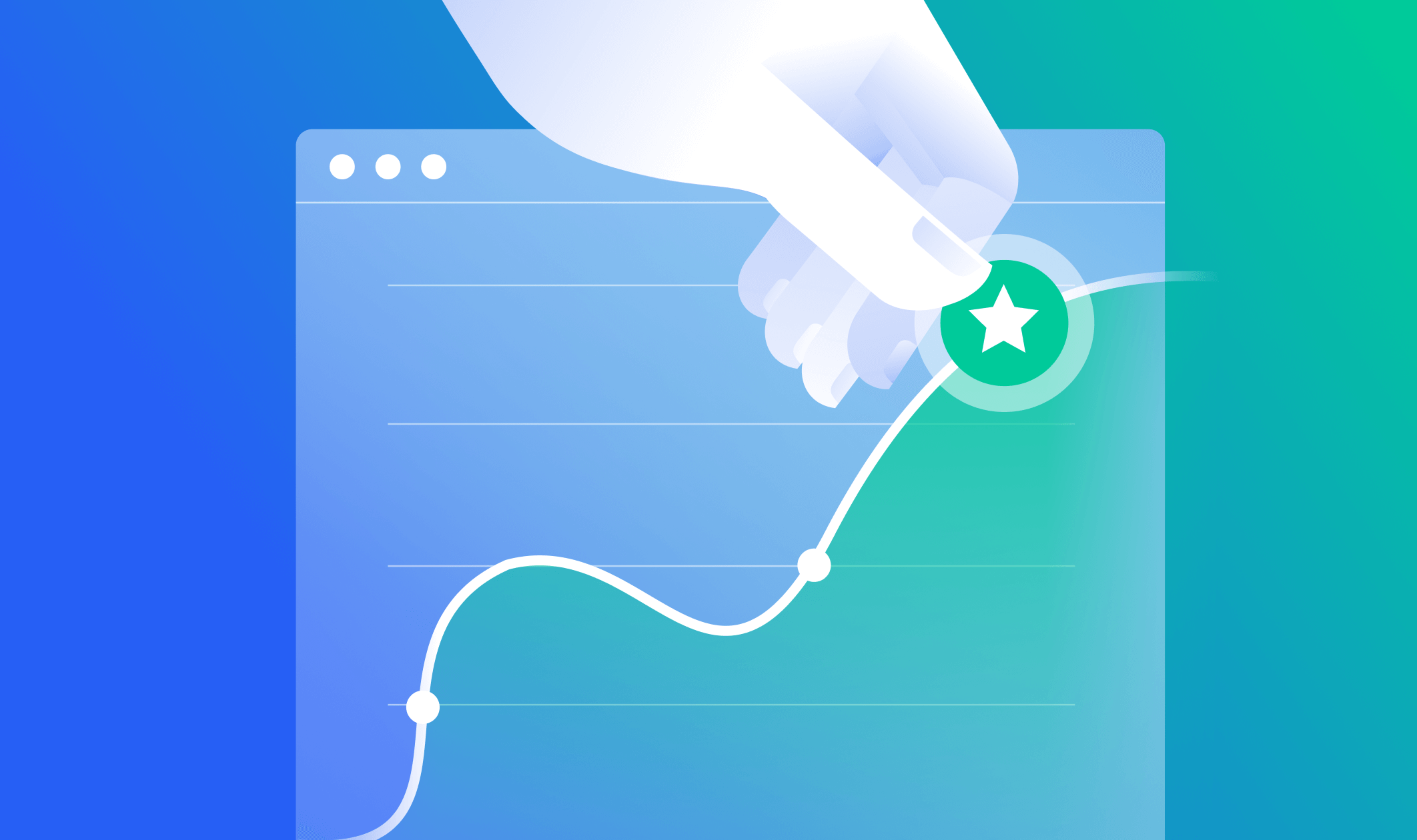 Illustration of a line graph showing growth