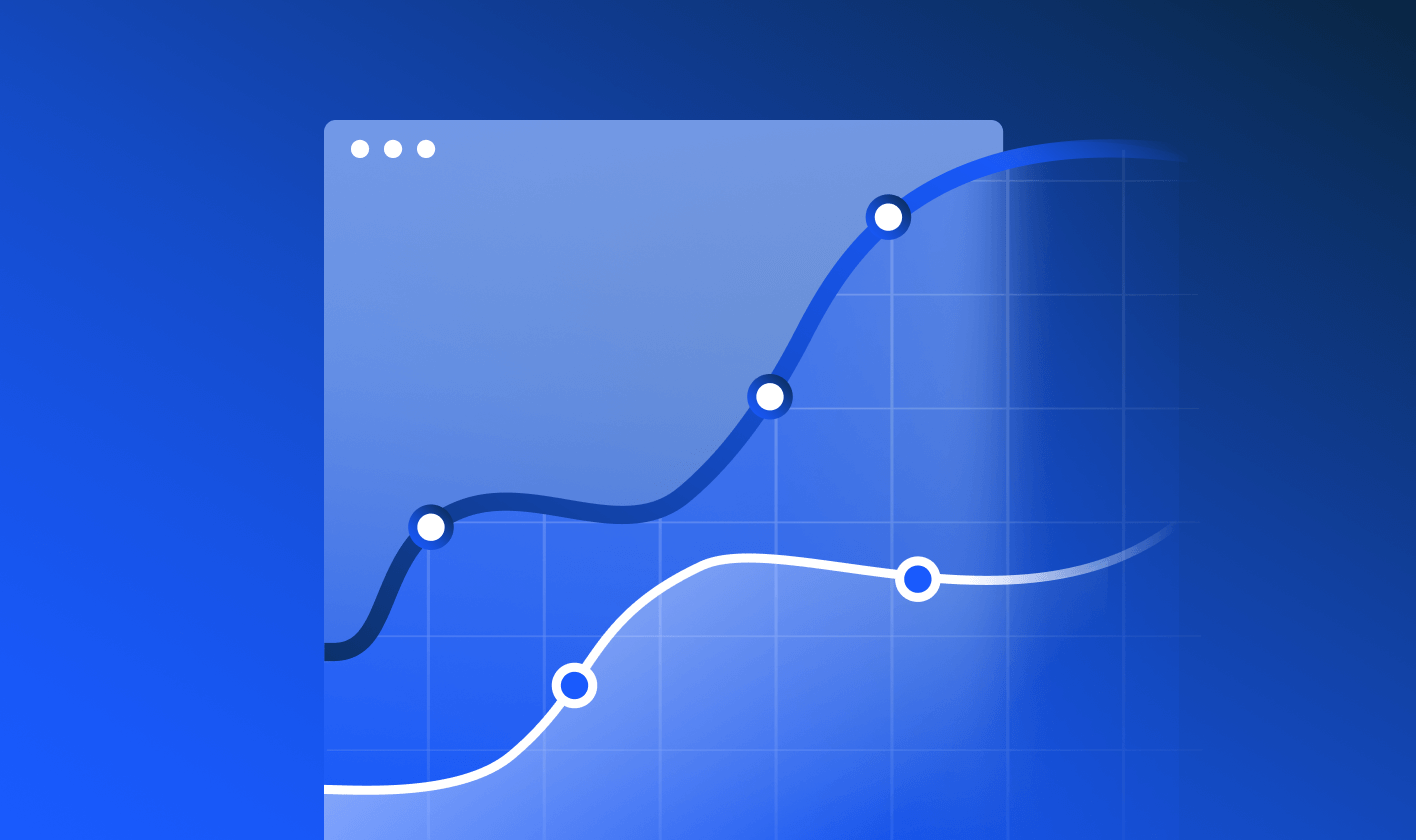 Illustration of a line chart highlighting specific data points.