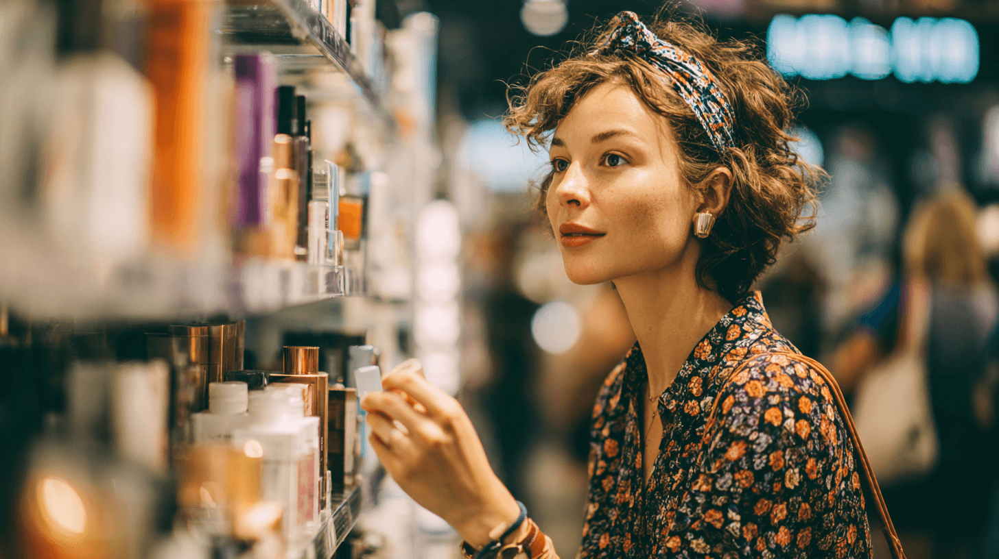 woman buying beauty products