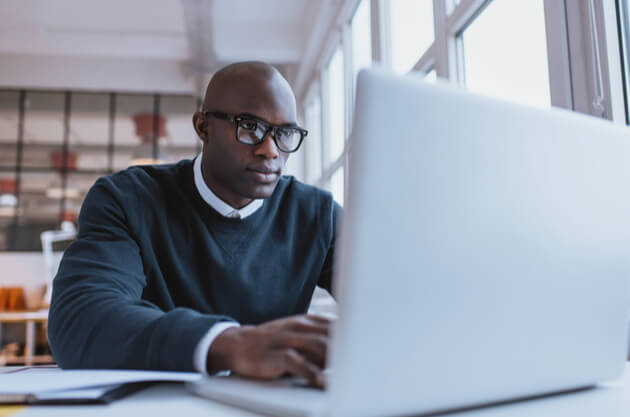 Man looking at computer