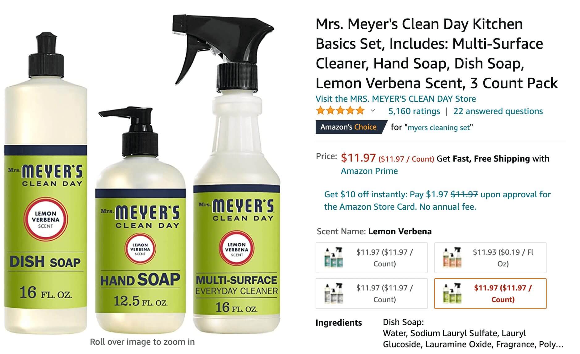 Mrs. Meyer's Amazon Product Bundle