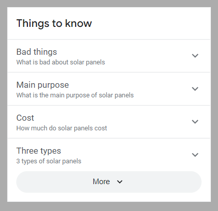 Things to Know SERP feature