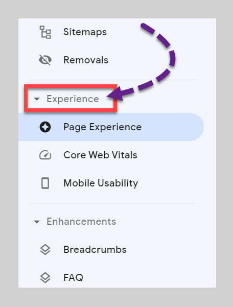 Search Console Performance report CWV