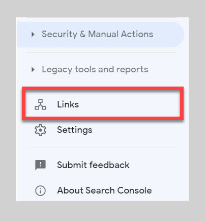 Search Console Performance Links report