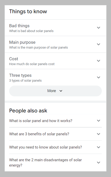 Things to Know and People Also Ask features