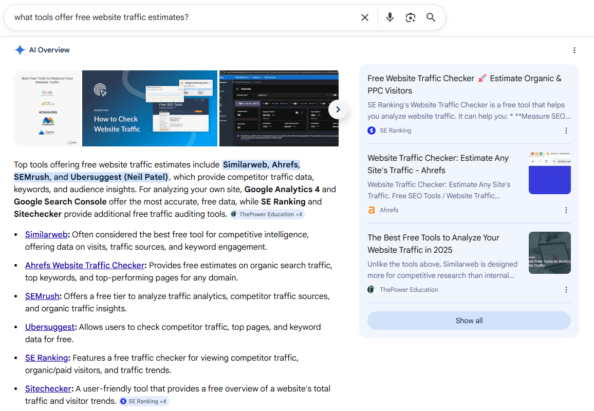 AI Overviews citations example